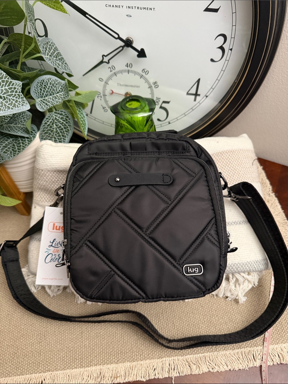 lug Skeeter Bridge Quilted Black Crossbody Bag